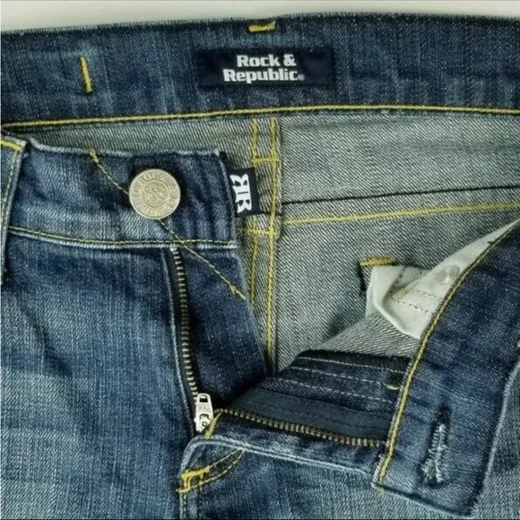 Rock & Republic Roth Radison Low Rise Y2K Inspired Rhinestone Bootcut Jeans 32 - Picture 10 of 15